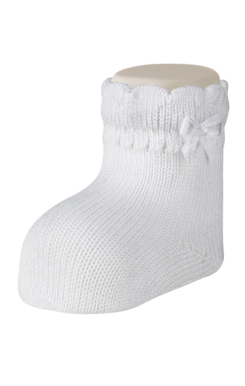 Elegantes y calentitos calcetines de algodón para bebé talla 0/4 meses 000  con lazo de purpurina